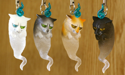 做鬼也要來找你！貓咪幽靈吊飾 靈魂、出竅貓咪、幽靈、萌、哀怨、怨念、吊飾、手機、周邊、週邊、貓魂、東田万偶斎、東田萬偶齋