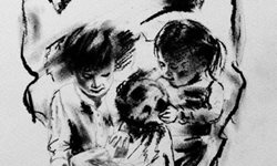 骷顱頭中有人？Tom French炭筆畫下的生命力 Tom French、骷髏頭、錯視覺、插畫、藝術