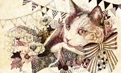 童話系視覺饗宴  杏チアキ的紙上園遊會 插畫、杏 チアキ、Ann Chiaki、動物、童話、復古、貓