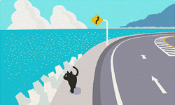 跟著小黑貓旅行日本四季    TABINEKO旅貓插畫 插畫、貓咪、TABINEKO、たびねこ、森 俊憲