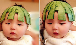 我不要西瓜皮啦！用西瓜皮幫寶寶穿新衣 寶寶、西瓜、水果裝、可愛