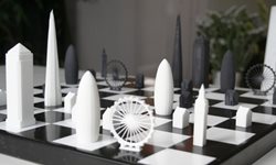 用大笨鐘下棋？倫敦建築亂入西洋棋盤 倫敦、西洋棋、大笨鐘、倫敦眼、碎片大廈、小黃瓜大樓、金絲雀碼頭、3D列印