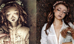 真人版vs.二次元 Trevor Brown傷痛女孩血腥對照圖 血腥、恐怖、詭異、傷痛、女孩