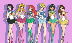 迪士尼公主化身月亮來懲罰你！公主變身美少女戰士插畫輯 SailorM911、迪士尼、卡通美少女戰士、還珠格格、宮崎駿