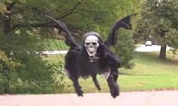 趕緊落跑！高空降臨嚇壞路人的死神 Tom Mabe、YouTuber、Epic Halloween Prank、骷髏、遙控