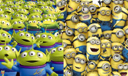 史上最吵的人氣王爭霸戰！小小兵PK三眼怪報告書       小小兵、三眼怪、小綠人、玩具總動員、神偷奶爸