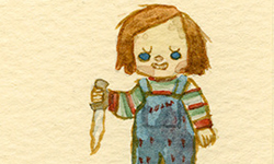 恰吉、咒怨萌力大亂鬥 Scott C.驚悚電影可愛插畫 恰吉、咒怨、萌、可愛、電影