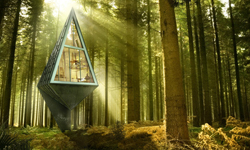 勒苟拉斯都住這種房子？森林中的精靈未來感別墅 丹麥、Konrad Wójcik、Single Pole House