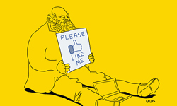 世界變了，你也變了！躺著也中槍的插畫諷世錄 插畫、Eduardo Salles、Cinismo Ilustrado、諷刺、低頭族、文明病、藝術