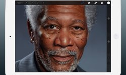 跟真的一樣！一指神功用iPad畫出摩根費里曼 Kyle Lambert、摩根費里曼、iPad Air、Procreate、藝術