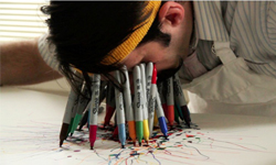 人家很認真，沒在搞笑滴！用臉作畫的藝術家Jared Clark 搞笑、認真、臉、作畫、畫畫、繪畫、藝術、美國、藝術家、Jared Clark、藝術