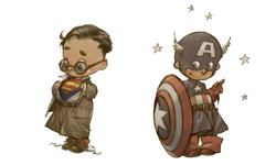 少了威猛多了可愛！幼兒版超級英雄插畫 超級英雄、插畫、Alberto Varanda、蝙蝠俠、美國隊長