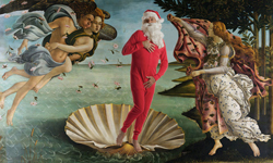 一身紅衣也不害臊 聖誕老人亂入世界名畫 亂入、聖誕、聖誕老人、名畫、藝術