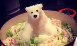 不只融你口，順便融你心！在火鍋裡泡湯的蘿蔔泥萌動物 火鍋、藝術、食物、可愛