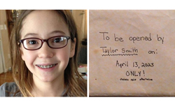 給10年後的自己...已逝12歲女孩來不及拆開的那封信 Taylor Smith、Tim Smith、信、感人、流淚