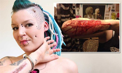 刺青女報復前男友的方法：割下整塊皮寄給他 刺青、割皮、剝皮、詭異、恐怖