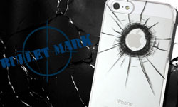 無法挽回乾脆面對摔裂悲劇 iPhone 5彈孔裂痕手機殼 手機、摔裂、iPhone 5、裂痕、手機殼