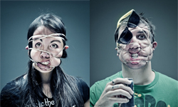 弄成豬頭我怎麼靠臉吃飯！不留情面的橡皮筋捆臉攝影 橡皮筋、攝影、藝術、扭曲、整人、懲罰、Wes Naman、遊戲、前衛、實驗、藝術