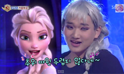 真男人艾莎笑果十足！韓綜反串《Let It Go》全場大爆笑 冰雪奇緣、艾莎、反串、真人、男版、男人、韓綜、韓國、綜藝、節目、爆笑、搞笑、惡搞、崩壞、電視、電視台、主題曲、動畫、卡通、迪士尼、電影、Frozen、SBS、Star King、Let It Go