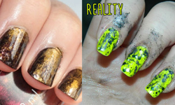 現實是殘酷的！指彩範例圖與真實成品照比一比 指彩、殘酷、畫錯、手殘、失敗