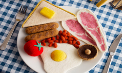 可惜看得到吃不到！保證低熱量的軟毛線大餐美食 Jessica Dance、攝影、熱狗、漢堡、烤雞