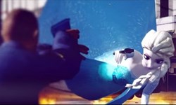 艾莎女王不用魔法改拿火箭筒！《冰雪奇緣》兩公主亂入限制級電玩 冰雪奇緣、艾莎、安娜、俠盜列車手、GTA、亂入、惡搞