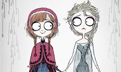 陰森版的艾莎女王、安娜！提姆波頓風的冰雪奇緣 艾莎、安娜、冰雪奇緣、提姆波頓、YOKO