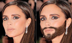 鬍鬚姬引領潮流！惡搞名人長落腮鬍P圖對照集 惡搞、崩壞、搞怪、搞笑、鬍鬚、鬍子、奧地利、名人、落腮鬍、絡腮鬍、P圖、貝嫂、維多利亞貝克漢、凱特、王妃、安海瑟薇、黛咪摩爾、奧斯卡、影后、珊卓布拉克、性感、歌手、雪莉柯爾、小野貓、成員、妮可舒辛格、慾望師奶、蘇嘉碧、伊娃朗格莉亞、Conchita Wurst