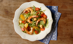 海鮮與水果的絕妙搭配！鮮蝦柳橙沙拉 4F、4F COOKING HOME、鮮蝦柳橙沙拉、鮮蝦、開胃沙拉、耶誕晚餐、白酒