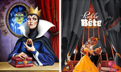 揭露野獸的黑暗面？迪士尼主角陰鬱風格海報 Mondo Gallery、Disney blog - Oh My Disney、復古、黑暗、暗黑、迪士尼、海報、美女與野獸、陰鬱、料理鼠王、白雪公主、睡美人