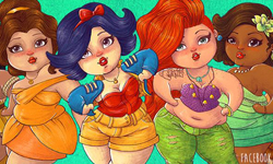 重量級的貝兒、愛麗兒駕到！穿著大尺碼的迪士尼肉感公主 Edull、巴西、插畫家、迪士尼、公主