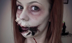 驚悚妝容底下有正妹！獵奇血腥特效化妝尖牙蠕動中 獵奇、血腥、驚悚、特效化妝、妝容