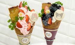 來份美樂蒂冰淇淋可麗餅！夏季限定三麗鷗卡通明星大賞咖啡廳 甜點、日本、凱蒂貓、美樂蒂、冰淇淋