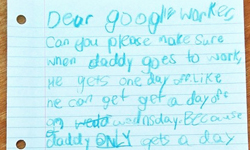 妞快報：可以讓我把拔放假嗎？萌女兒代父寫信向Google討假成功！ 妞快報、google、女兒、爸爸、休假