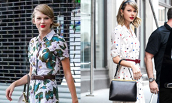 撞色、印花都敢穿！小天后泰勒絲夏日穿搭守則 泰勒絲、夏日、時尚、撞色、街拍