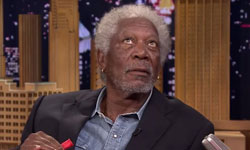 「我不會再來了！」 摩根費里曼上脫口秀吸氦氣搞笑變聲 摩根費里曼、氦氣、脫口秀