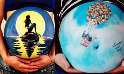 迪士尼主角跟你一起守護肚裡的北鼻！孕媽咪的肚皮畫布 迪士尼、守護、北鼻、孕媽咪、肚皮