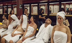 這群人在幹嘛啦？紐約地鐵月台真的變成SPA三溫暖 Improve Everywhere、紐約、地鐵、SPA、三溫暖、熱石、行動藝術、月台