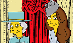 辛普森家族攻佔英國皇室 凱特與女王一起大變身！ aleXsandro Palombo、辛普森、凱特王妃、女王、英國、藝術