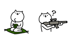 這不是我們認識的牠！不管做甚麼都很慈祥的貓咪LINE貼圖 LINE、貼圖、手機、貓咪、慈祥、K、插畫、可愛、萌、傻