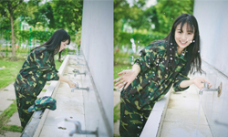 這是在外拍還是軍訓啊？浙江軍訓女神萌翻全場 浙江、軍訓、蔡卓音、嚴家俊、網拍