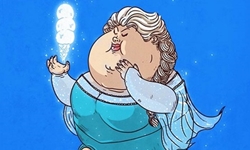 我要代替月亮撐胖你？卡通明星發胖插畫又來了 Alex Solis、插畫、藝術、Famous Chunkies、卡通明星