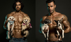 上空猛男攜手改變世界！超養眼的猛男與獵犬2015月曆 月曆、猛男、帥哥、狗、流浪狗