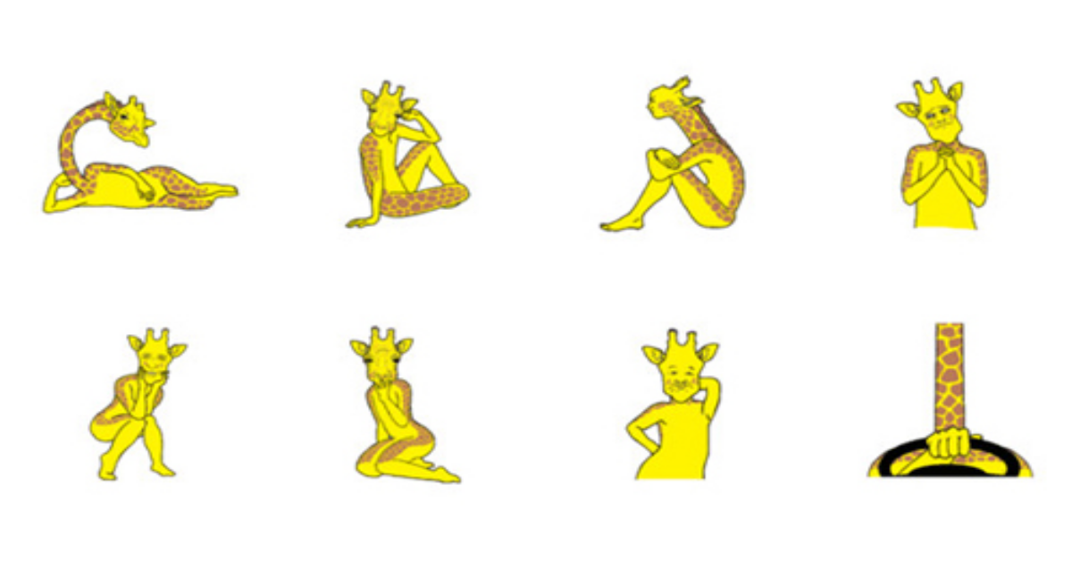 比李光洙還有戲 神煩長頸鹿貼圖 LINE、貼圖、長頸鹿、李光洙、煩