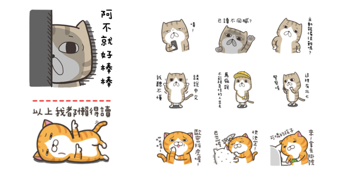 「以上我都懶得讀」…超毒舌臭跩貓貼圖幫你一秒KO朋友 貼圖、LINE、臭跩貓、白爛貓、嗆人