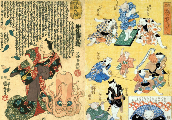 江戶美人都換成貓會是什麼樣呢？愛貓成痴的貓咪浮世繪滿足貓奴的所有幻想！ 歌川派、浮世繪、貓咪、江戶時代、和服