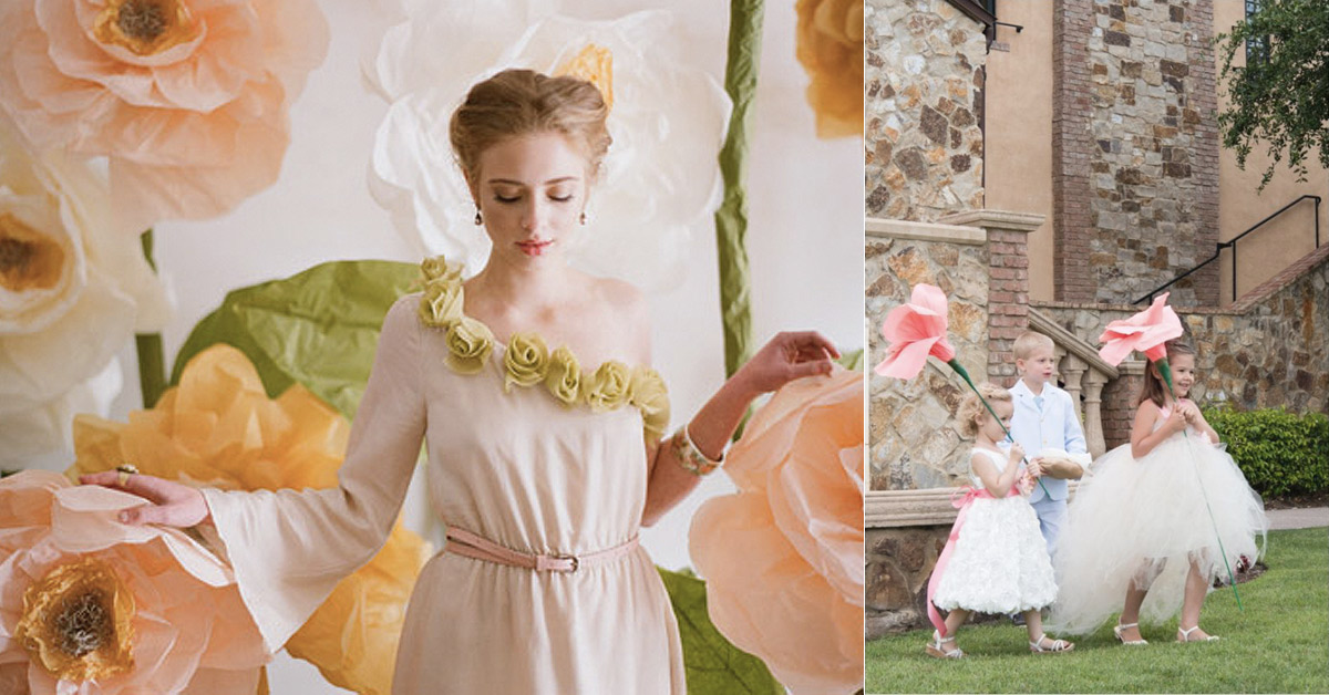 讓你一秒變身童話新娘！超夢幻「巨大紙花」風靡海外婚禮 婚禮、夢幻、結婚、紙花、大紙花