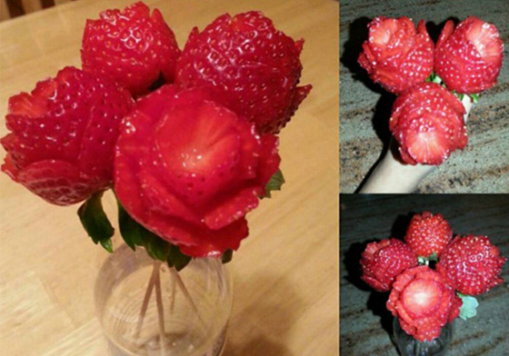 玫瑰？草莓？傻傻分不清楚！「草莓玫瑰」讓女孩兒們都醉了～ 情人節、草莓、玫瑰、送禮、禮物
