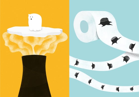 用可愛的畫風敘述殘酷的事實　8張插畫帶你看見正在被汙染的地球 Eglė Plytnikaitė、環保、地球、插畫、汙染