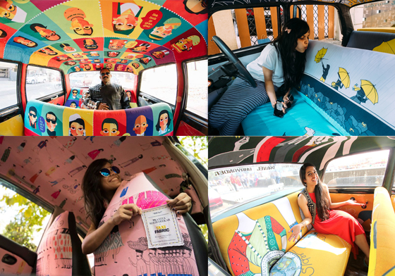 一上車就是華麗驚喜！印度小黃化身行動美術館穿梭巷弄街頭 計程車、小黃、最潮小黃、Taxi Fabric、寶萊塢、童話故事